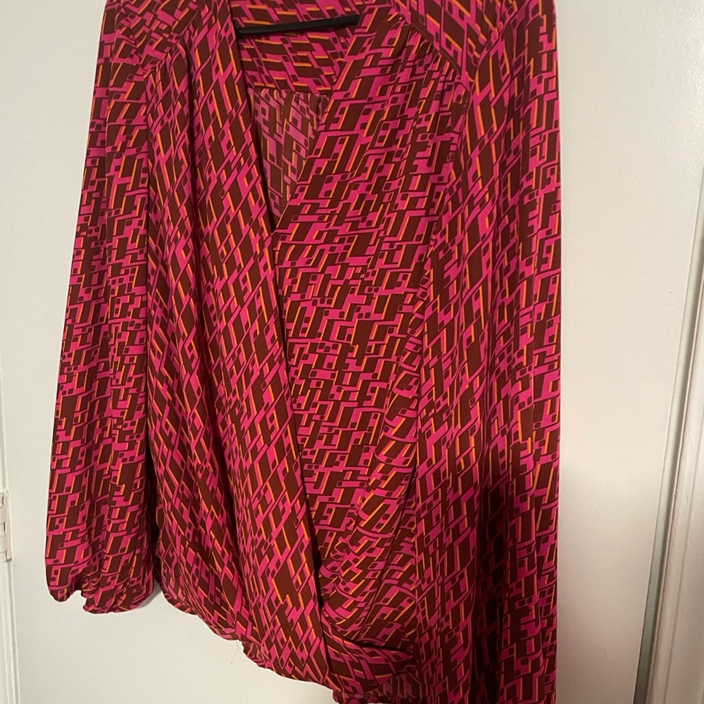 INC International Concepts Pink and Brown Geometric  Skirt